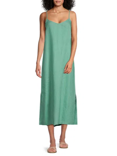 Saks Fifth Avenue Women's 100% Linen Midi Dress In Sage