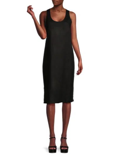 Saks Fifth Avenue Women's 100% Linen Midi Tank Dress In Black
