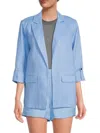 Saks Fifth Avenue Women's 100% Linen Oversized Blazer In Blue Skies