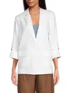Saks Fifth Avenue Women's 100% Linen Oversized Blazer In White