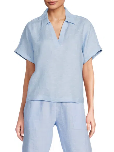 Saks Fifth Avenue Women's 100% Linen Relaxed Fit Boxy Top
