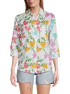 Saks Fifth Avenue Women's 100% Linen Relaxed-fit Shirt In Flower Garden
