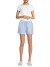 Saks Fifth Avenue Women's Striped 100% Linen Relaxed-fit Shorts