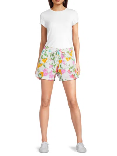 Saks Fifth Avenue Women's Striped 100% Linen Relaxed-fit Shorts