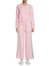 Saks Fifth Avenue Women's 100% Linen Sequin Trim Straight Pants In Mauve Rose