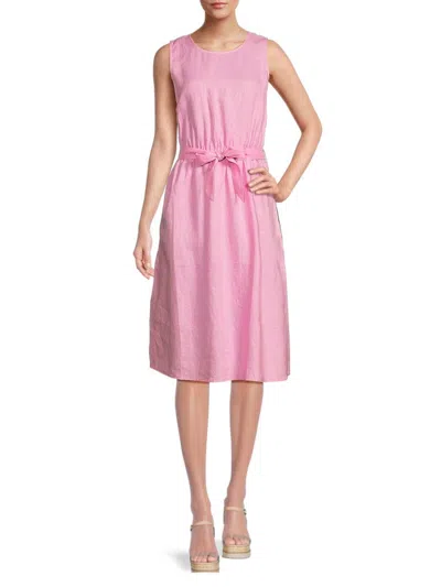 Saks Fifth Avenue Women's 100% Linen Sleeveless Mini Dress In Pink Blush