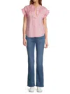 Saks Fifth Avenue Women's Floral 100% Linen Shirt