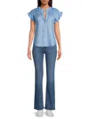 Saks Fifth Avenue Women's Floral 100% Linen Shirt