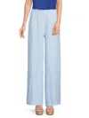 Saks Fifth Avenue Women's 100% Linen Smocked Wide Leg Pants In Chambray Blue