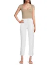 Saks Fifth Avenue Women's 100% Linen Straight Leg Pants In White