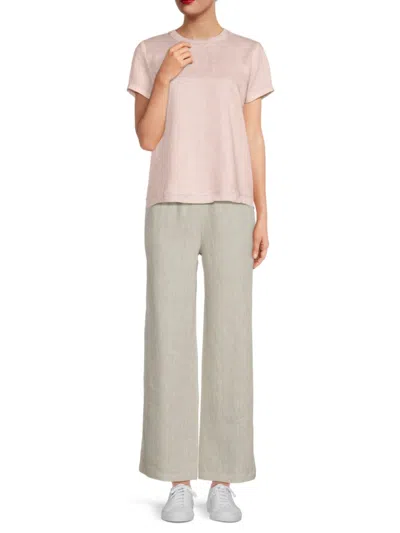 Saks Fifth Avenue Women's 100% Linen T-shirt In Ballet Pink