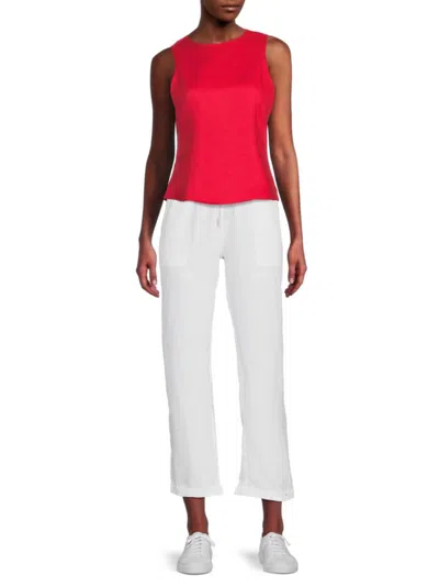 Saks Fifth Avenue Women's 100% Linen Tailored Fit Top In Red