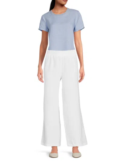 Saks Fifth Avenue Women's 100% Linen Relaxed Fit Pants In White