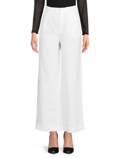 Saks Fifth Avenue Women's 100% Linen Wide-leg Trousers In White