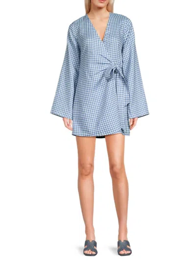 Saks Fifth Avenue Women's 100% Linen Wrap Minidress