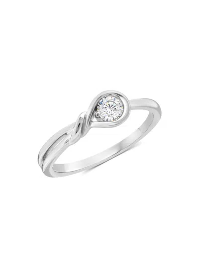 Saks Fifth Avenue Women's 14k Gold & 0.25 Tcw Lab Grown Diamond Twist Ring In White Gold