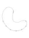 Saks Fifth Avenue Women's 14k Gold & 0.75 Tcw Diamond Station Paperclip Necklace In White Gold