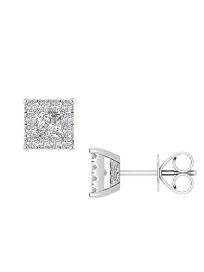 Saks Fifth Avenue Women's 14k Gold & 1 Tcw Diamond Square Stud Earrings In Metallic