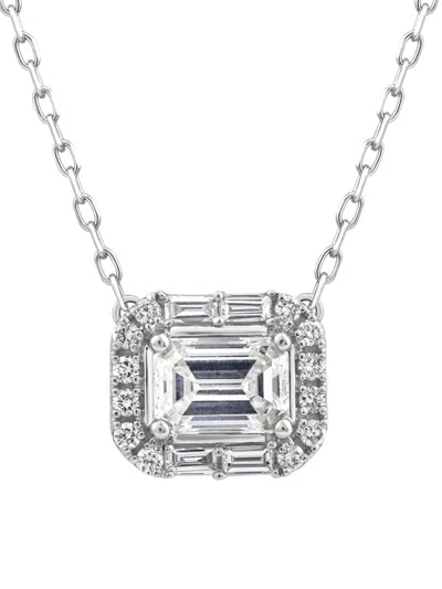 Saks Fifth Avenue Women's 14k Gold & 1 Tcw Lab Grown Diamond Pendant Necklace/16" In White Gold