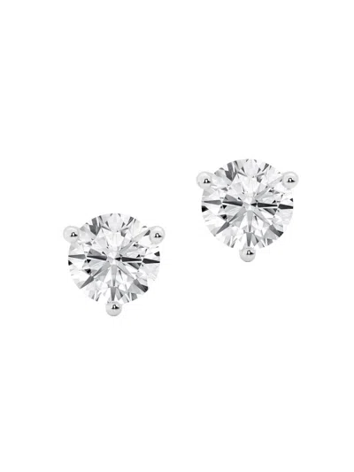 Saks Fifth Avenue Women's 14k Gold & Diamond Martini Stud Earrings/0.50-6.00 Tcw In Silver