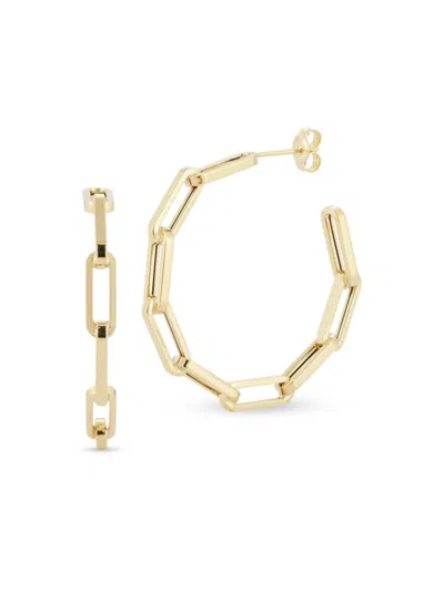 Saks Fifth Avenue Women's 14k Gold Large Paperclip Hoop Earrings