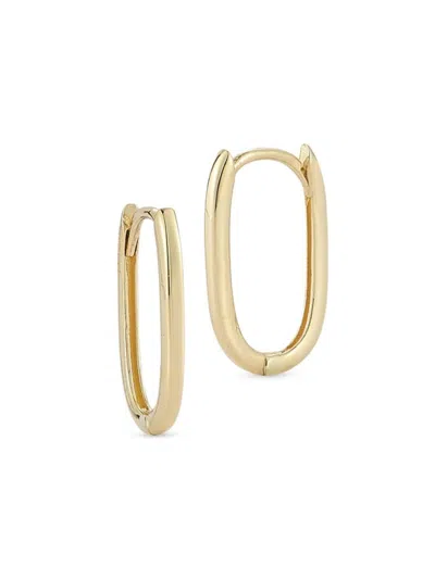 Saks Fifth Avenue Women's 14k Gold Polished Oval Huggie Hoop Earrings