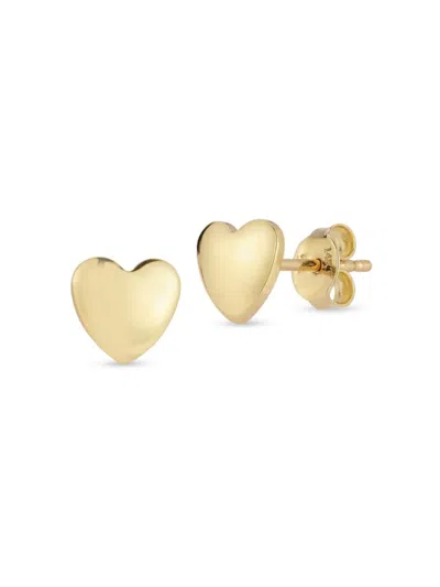 Saks Fifth Avenue Women's 14k Gold Puffed Heart Stud Earrings