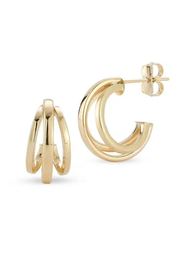 Saks Fifth Avenue Women's 14k Gold Triple Ring Hoop Earrings