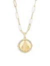 Saks Fifth Avenue Women's 14k Goldplated Sterling Silver & 0.1 Tcw Diamond Virgin Mary Pendant Necklace In Silver