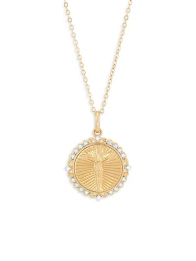 Saks Fifth Avenue Women's 14k Goldplated Sterling Silver & 0.10 Tcw Diamond Pendant Necklace