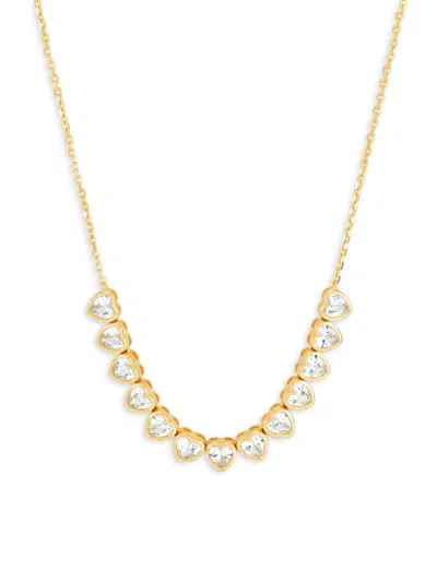 Saks Fifth Avenue Women's 14k Goldplated Sterling Silver & Heart Created White Sapphire Necklace