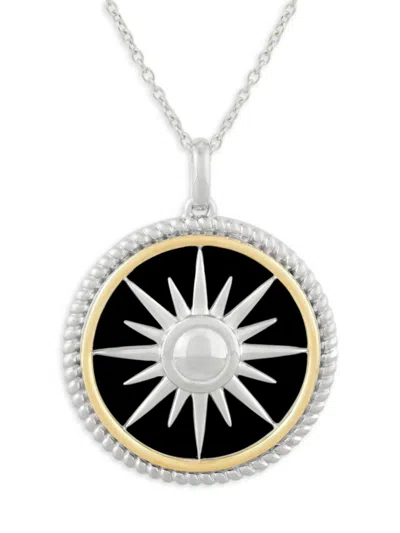 Saks Fifth Avenue Women's 14k Goldplated Sterling Silver & Onyx North Star Pendant Necklace In Metallic