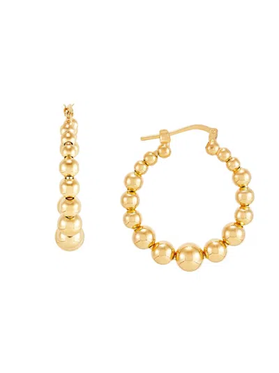 Saks Fifth Avenue Women's 14k Goldplated Sterling Silver Beaded Hoop Earrings
