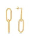 Saks Fifth Avenue Women's 14k Goldplated Sterling Silver Oval Drop Earrings In Silver