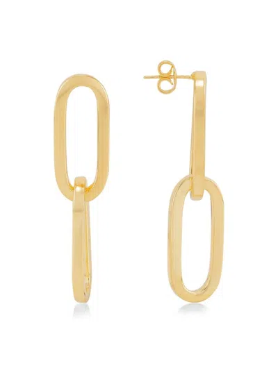 Saks Fifth Avenue Women's 14k Goldplated Sterling Silver Oval Drop Earrings