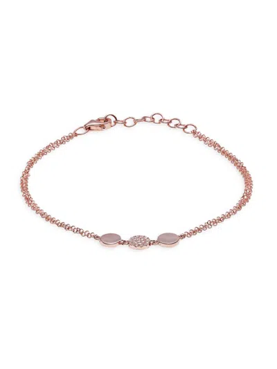 Saks Fifth Avenue Women's 14k Rose Gold & 0.05 Tcw Diamond Bracelet