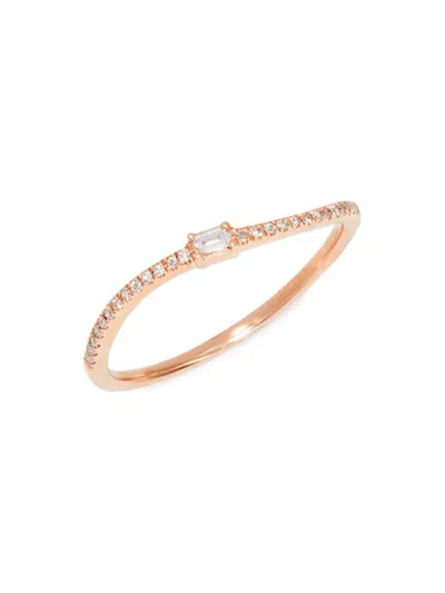 Saks Fifth Avenue Women's 14k Rose Gold & 0.11 Tcw Diamond Ring