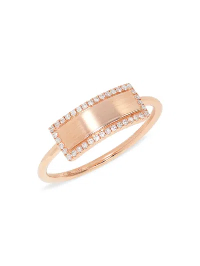 Saks Fifth Avenue Women's 14k Rose Gold & 0.11 Tcw Diamond Studded Ring