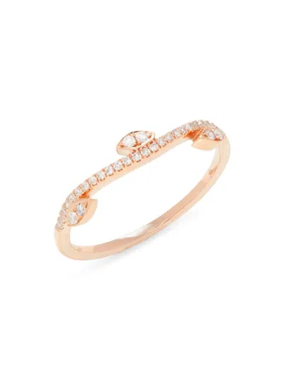 Saks Fifth Avenue Women's 14k Rose Gold & 0.13 Tcw Diamond Ring