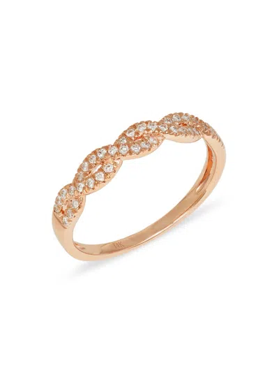 Saks Fifth Avenue Women's 14k Rose Gold & 0.22 Tcw Diamond Ring