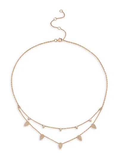 Saks Fifth Avenue Women's 14k Rose Gold & 0.50 Tcw Diamond Layered Necklace/18"