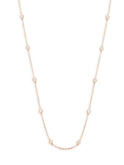 Saks Fifth Avenue Women's 14k Rose Gold & 0.7 Tcw Diamond Station Necklace