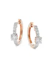 Saks Fifth Avenue Women's 14k Rose Gold & 0.75 Tcw Diamond Huggie Earrings In Rose Gold