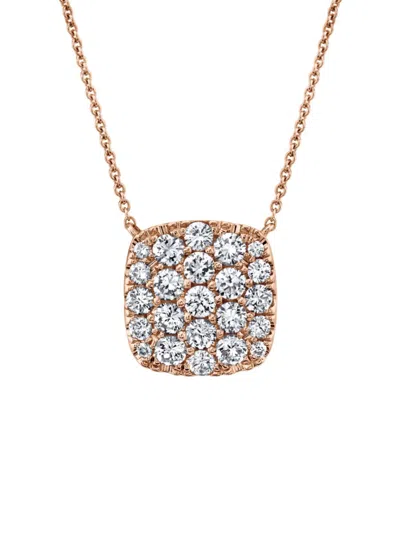Saks Fifth Avenue Women's 14k Rose Gold & 1.09 Tcw Diamond Pendant Necklace