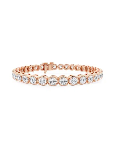 Saks Fifth Avenue Women's 14k Rose Gold & Lab-grown Diamond 4-prong Tennis Bracelet In 10 Tcw