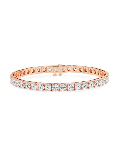 Saks Fifth Avenue Women's 14k Rose Gold & Lab-grown Diamond 4-prong Tennis Bracelet In 14 Tcw