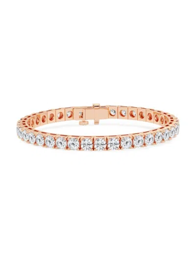 Saks Fifth Avenue Women's 14k Rose Gold & Round Lab-grown Diamond 4-prong Tennis Bracelet/1.00-10.00 Tcw In 15 Tcw
