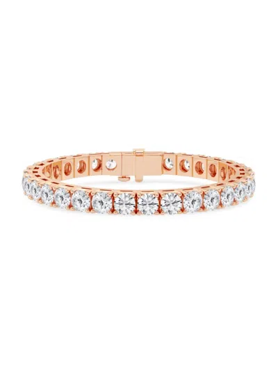 Saks Fifth Avenue Women's 14k Rose Gold & Lab-grown Diamond 4-prong Tennis Bracelet In 20 Tcw