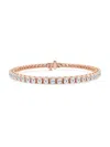 Saks Fifth Avenue Women's 14k Rose Gold & Round Lab-grown Diamond 4-prong Tennis Bracelet/1.00-10.00 Tcw In 5 Tcw
