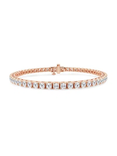 Saks Fifth Avenue Women's 14k Rose Gold & Lab-grown Diamond 4-prong Tennis Bracelet In 5 Tcw